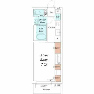 リブリ・Casa荒子【1階】の間取り