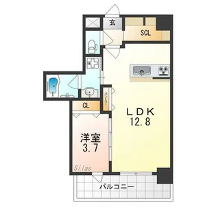 ブループラス針中野【4階】の間取り