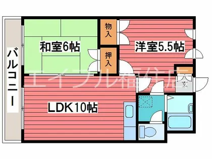 ロイヤルレインボー平岸A棟【2階】の間取り