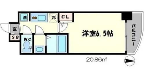 SERENITE谷四【6階】の間取り