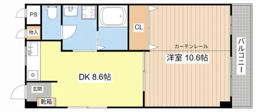 シャトル弐番館【206号室】の間取り