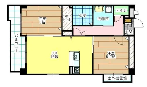 福岡県北九州市小倉北区上富野3丁目【マンション】の間取り