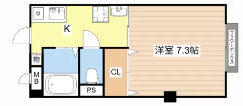 シャトル壱番館【308号室】の間取り