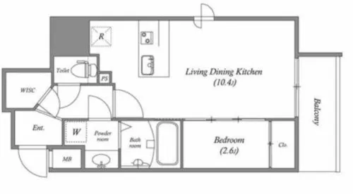 AFFLUENCE難波EAST【2階】の間取り