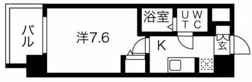 エグゼ難波WESTリバー【9階】の間取り