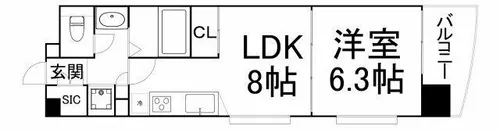 大阪府大阪市北区同心2丁目【マンション】の間取り