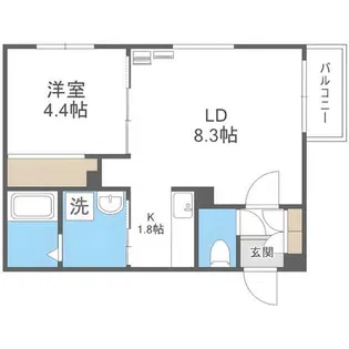 フロントロー栄町【4階】の間取り