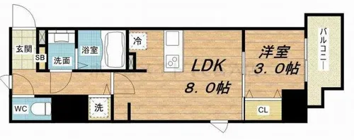 ノーブルコート堺筋本町【12階】の間取り