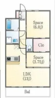 リバレイン【2階】の間取り