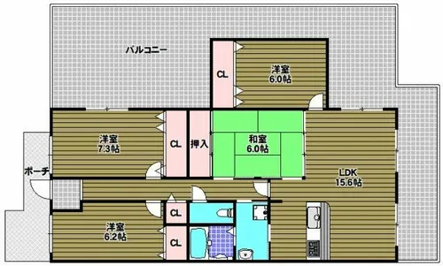 南海サウスヒルズ松ヶ丘【7階】の間取り