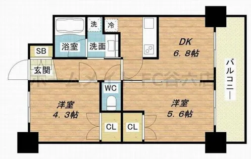 URBAN FLATS中之島【6階】の間取り