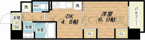 グランカリテ日本橋Ⅱ【8階】の間取り