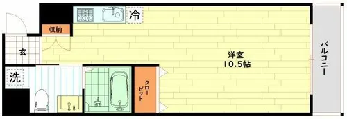 大阪府大阪市中央区内淡路町3丁目【マンション】の間取り