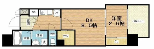ソルテラス難波NEO【8階】の間取り