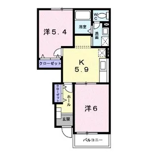 カルム1番館【1階】の間取り