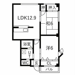 ハイステージ藤【1階】の間取り