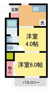 安倉ハイツB棟【1階】の間取り