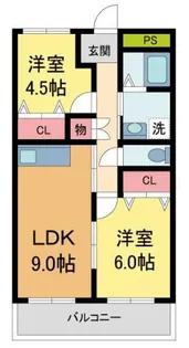 タカソウハイツ河原【102号室】の間取り