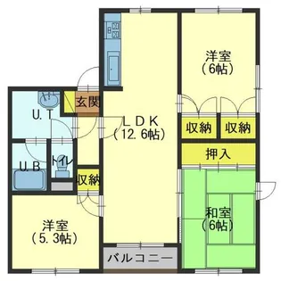 グロリアハイツ的場【2階】の間取り