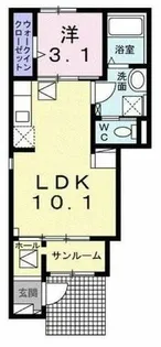 ヒールコート関守【1階】の間取り