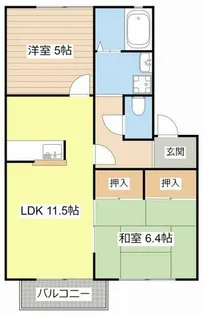 ハイツ・フレンド【0102号室】の間取り