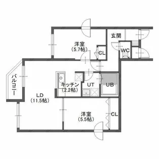 セントベル八軒【2階】の間取り