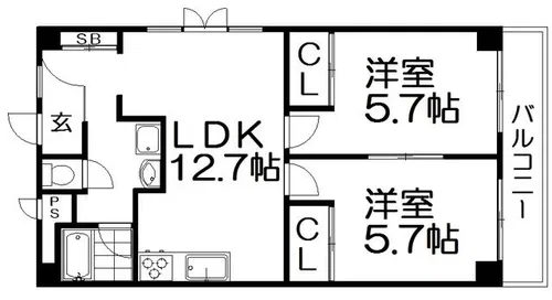 シャトータナカ【1階】の間取り