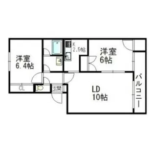 フリューゲル石山【1階】の間取り