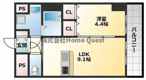 プレジオ永和EURO【1202号室】の間取り