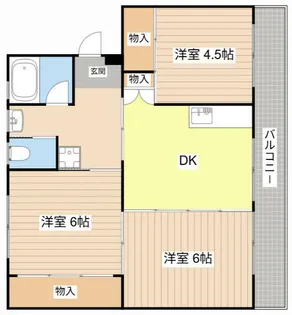 ビレッジハウス五個荘2号棟【0303号室】の間取り