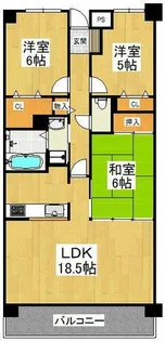 ライオンズマンション大阪狭山壱番館【3階】の間取り