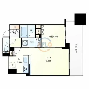 シティタワー大阪本町【26階】の間取り