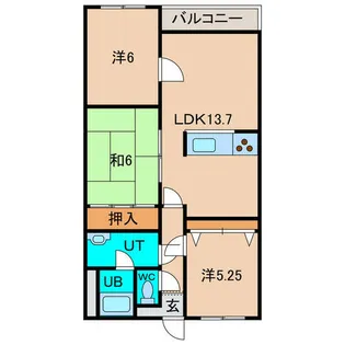 コーポ美原Ⅱ【21号室】の間取り