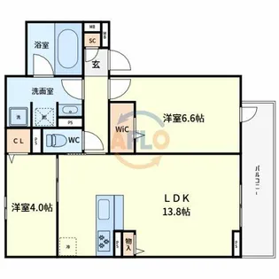 クラシスト苅田WEST A棟【2階】の間取り