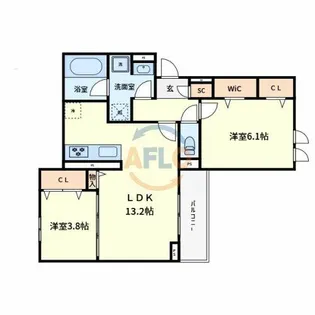 クラシスト苅田WEST A棟【3階】の間取り