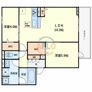 クラシスト苅田WEST A棟【1階】の間取り