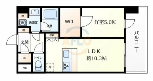 スプランディッド弁天町WEST【5階】の間取り