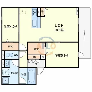 クラシスト苅田WEST A棟【2階】の間取り