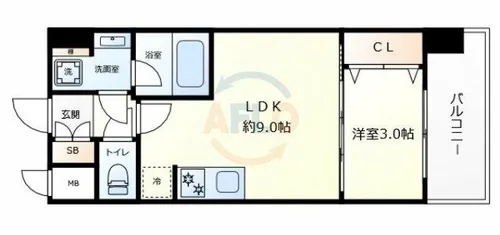 スプランディッド弁天町WEST【7階】の間取り