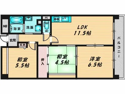 アンドユーイワキ東大阪【9階】の間取り