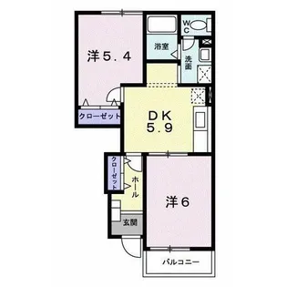 カルム1番館【1階】の間取り