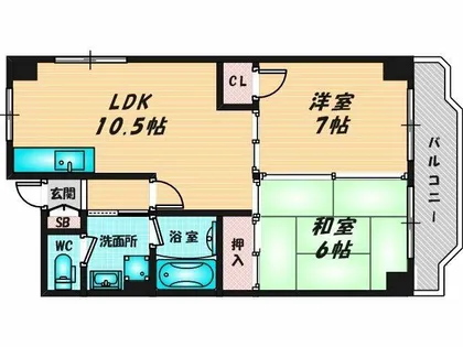 日宝ライフ放出西【8階】の間取り