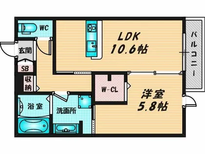 セントラルコート高井田【3階】の間取り
