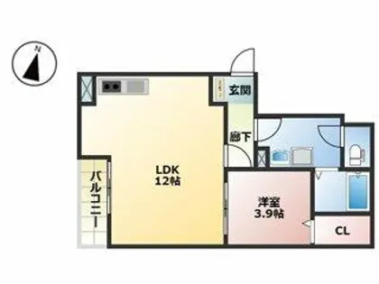 LEAF 荒江【203号室】の間取り