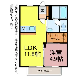センターヴィレッジ109 A・B【A203号室】の間取り