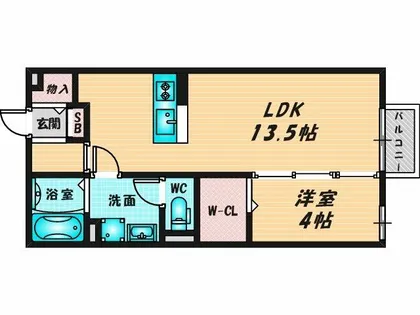 カーサ・エクレールB棟【1階】の間取り