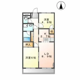 ベルエアー【2階】の間取り