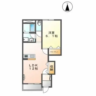 ボンボヌール【1階】の間取り