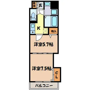 セントラル名古屋【6階】の間取り