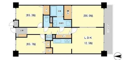 プリムローズ英賀保【1階】の間取り